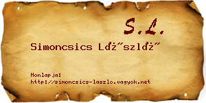 Simoncsics László névjegykártya